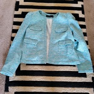 ZARA Pre-owned Blazer -cropped Size L baby blue